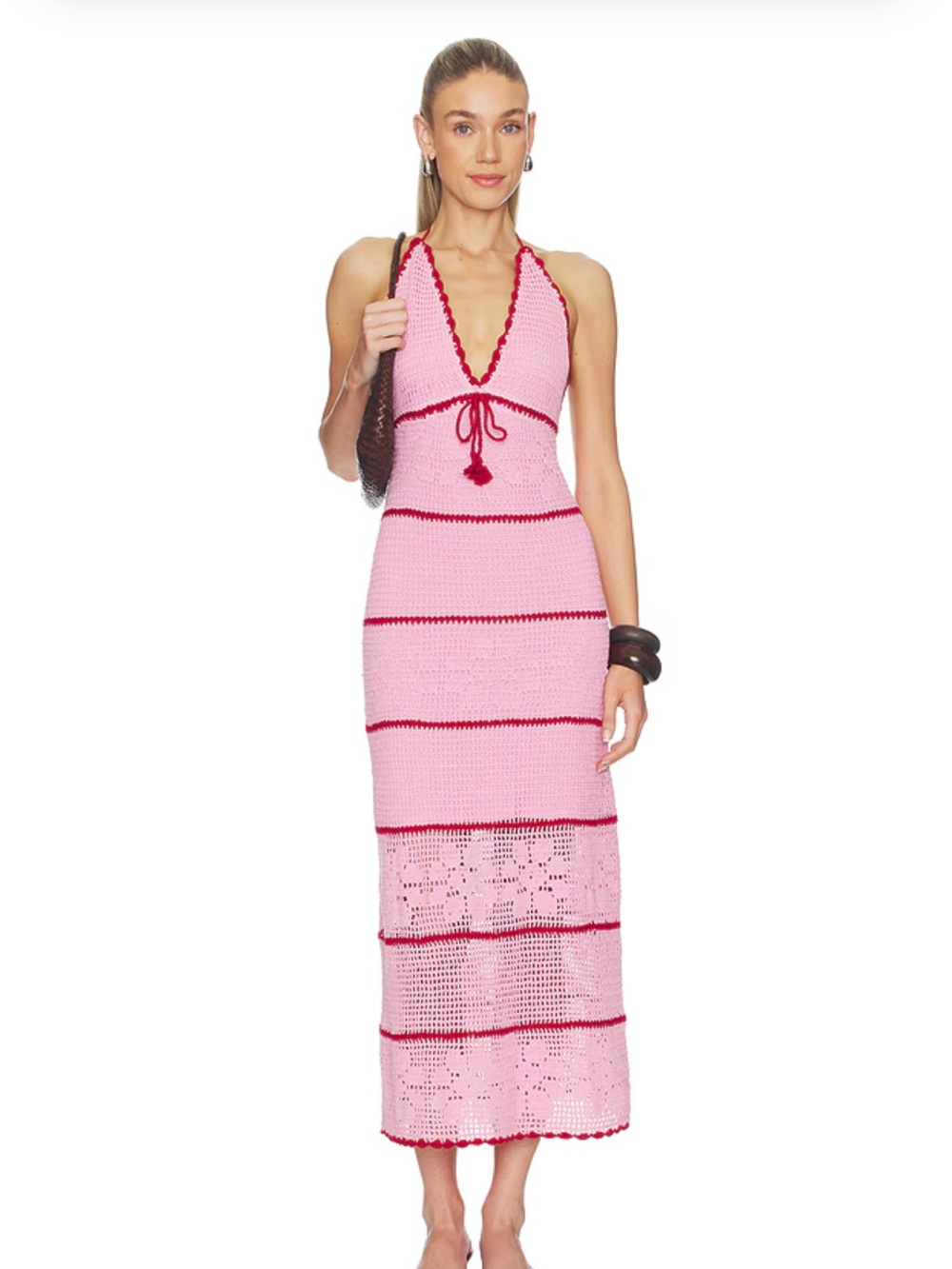 SAYLOR Pink Crochet Georgie Dress